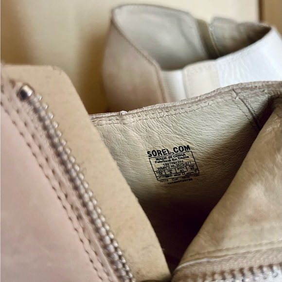 Sorel Nadia Ankle Bootie in Off White and  Beige - Picture 6 of 10